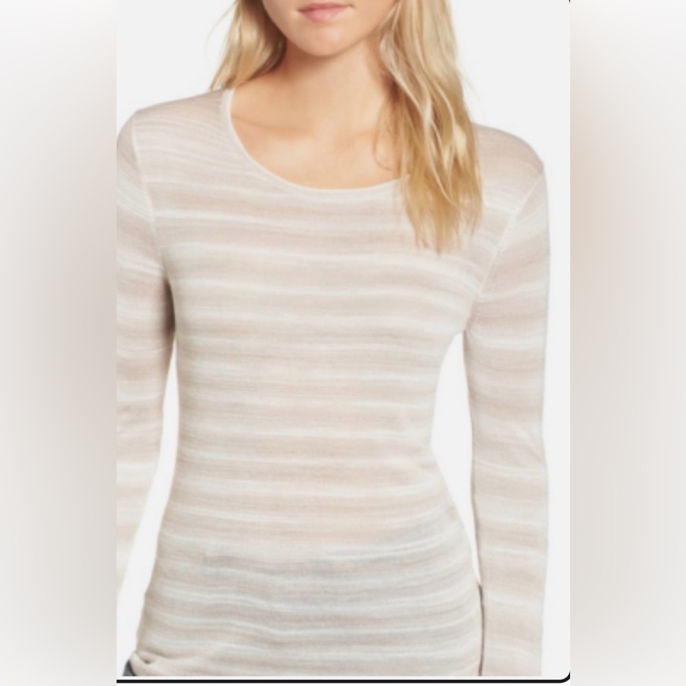 Y2K Heritage Women's White Ribbed Striped Long Sleeve Top